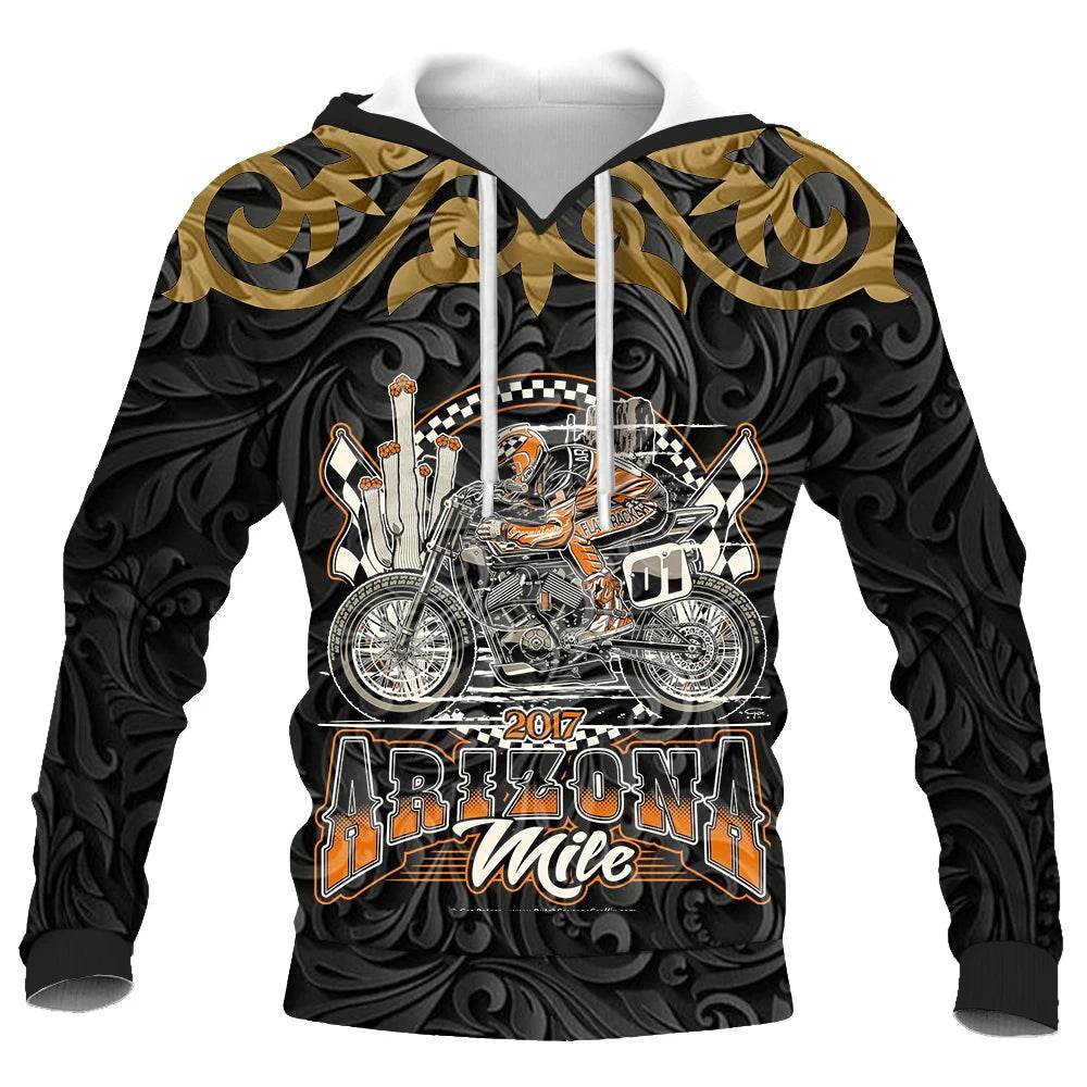 2023 Men's Vogue Skull Motorcycle Hoodie - Loose Fit, 3D Printed - Buy Center UK