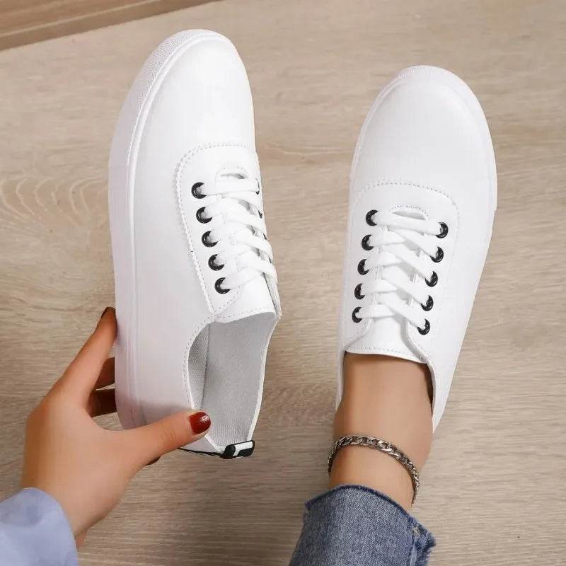 Buy Center Off White Sneakers for Women - Stylish Lace-Up Comfort - Buy Center UK