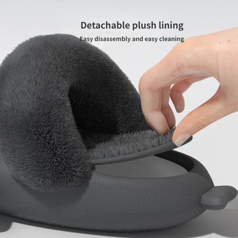 Buy Center Women's Fluffy Cloud Platform Slippers - Non-Slip Indoor - Buy Center UK