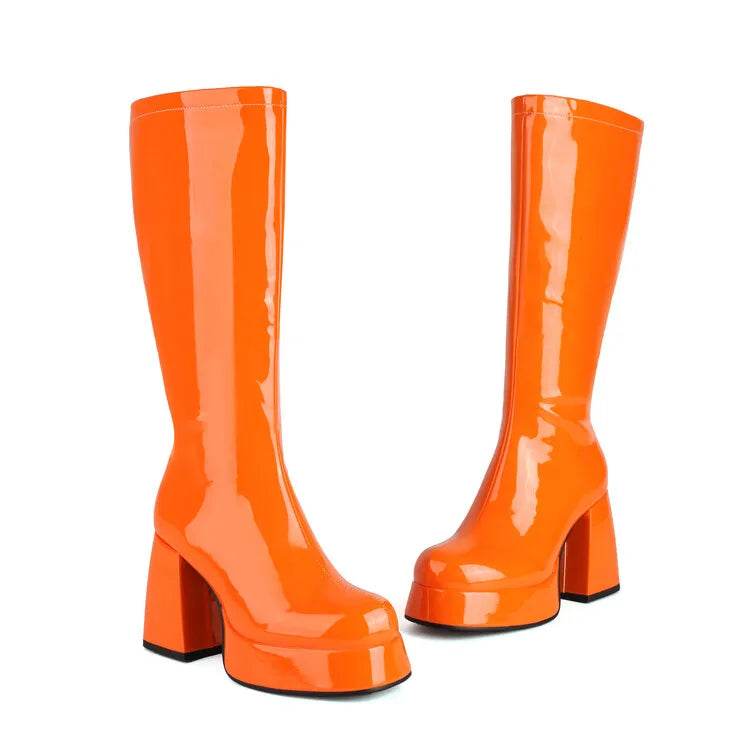 NASBAVI Women's Knee-High Boots - Super Thick Heel, Side Zipper - Buy Center UK