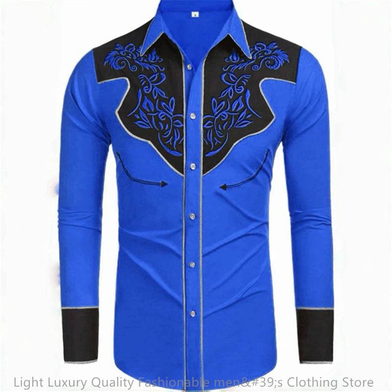 Buy Center Men's Long-Sleeved Denim Shirt - 20 Colors Available - Buy Center UK
