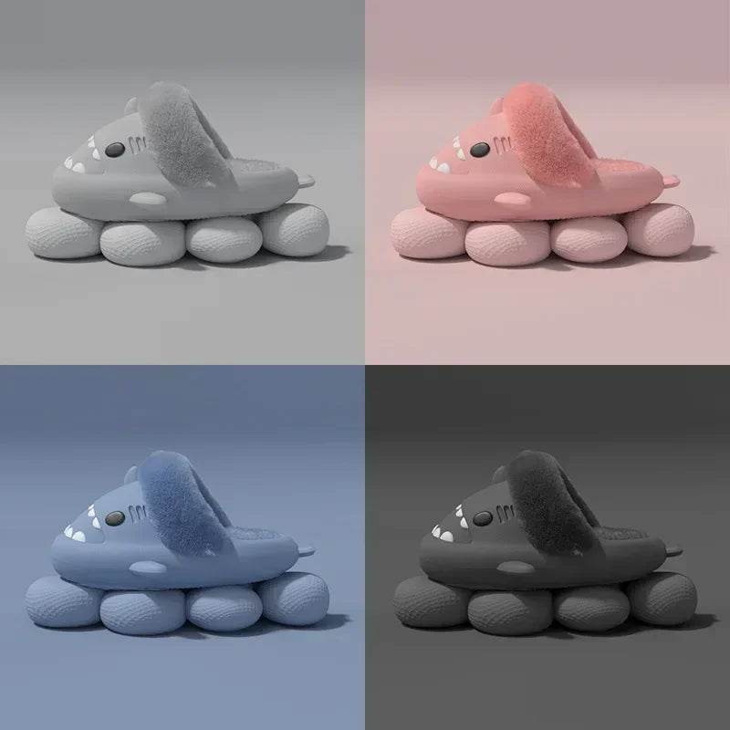 Buy Center Women's Fluffy Cloud Platform Slippers - Non-Slip Indoor - Buy Center UK