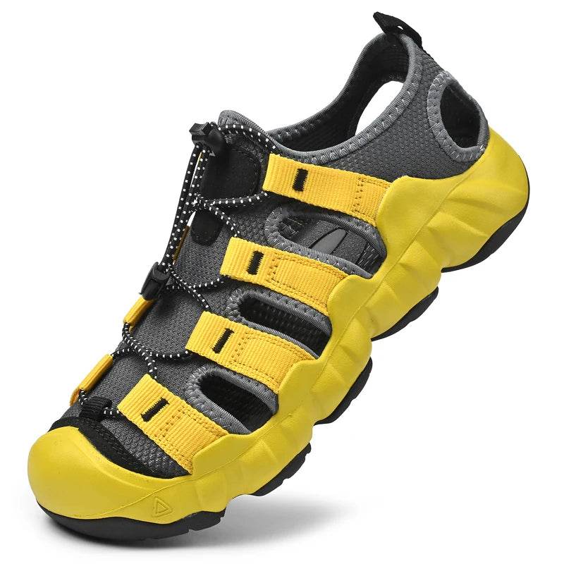 Buy Center Men's Genuine Leather Sandals - Casual Breathable Comfort - Buy Center UK