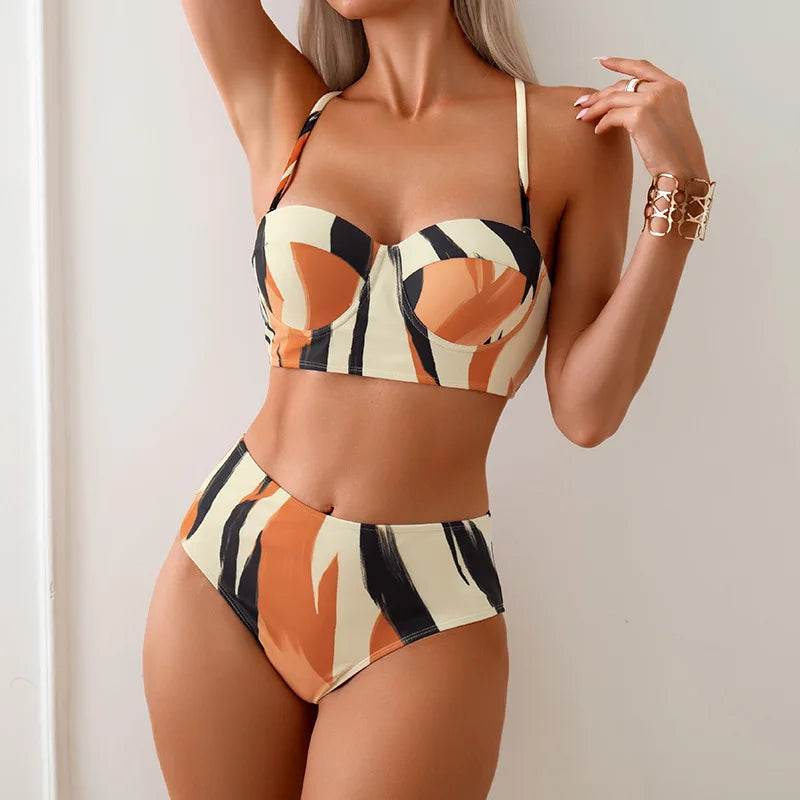 Buy Center 2025 High Waist 3-Piece Push Up Bikini Set for Women - Buy Center UK