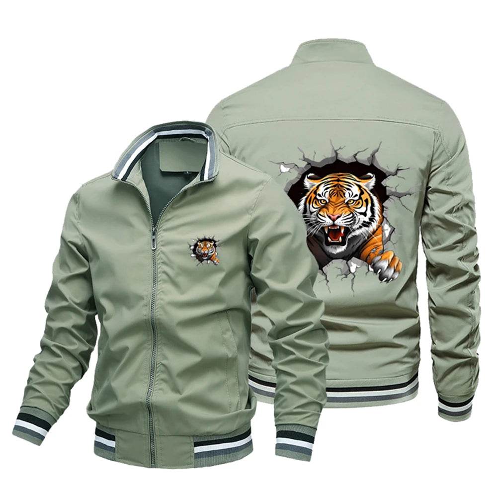 2025 Men's 3D Tiger Fly Jacket - Stylish Casual Coat for Spring & Autumn - Buy Center UK