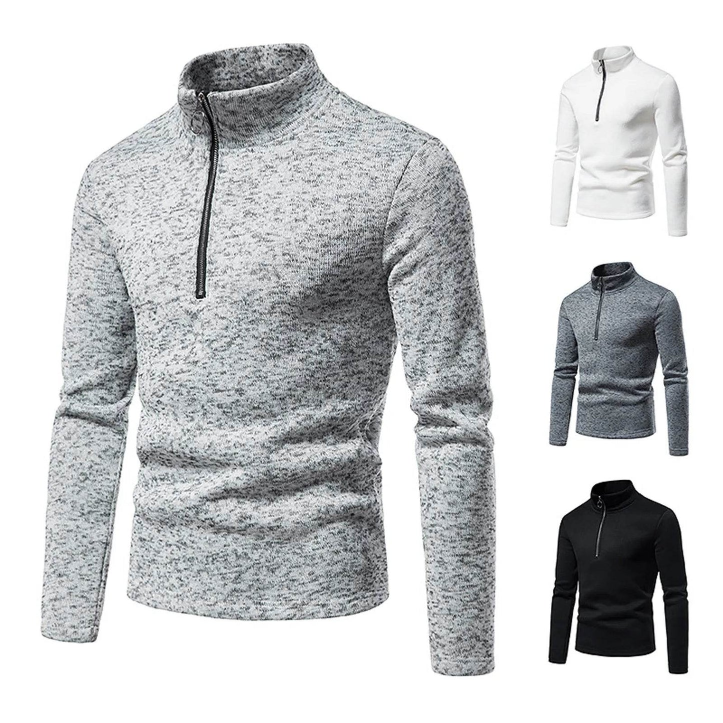 Buy Center Men's Casual Turtleneck Sweater - Warm & Stylish Zipper Design - Buy Center UK
