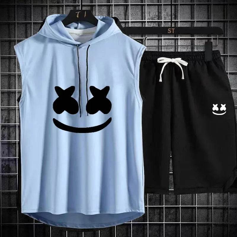 Brand Summer Men's Two Piece Set - Casual T-Shirt & Shorts Suit - Buy Center UK