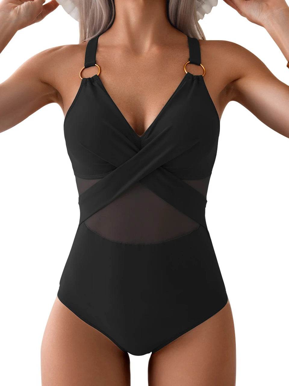 Buy Center 2024 Plain Ruched One-Piece Swimsuit for Women - Buy Center UK