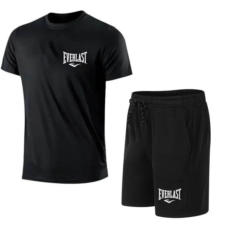 EVERLAST Men's T-shirt and Shorts Set - Trendy Sporty Leisure Wear - Buy Center UK