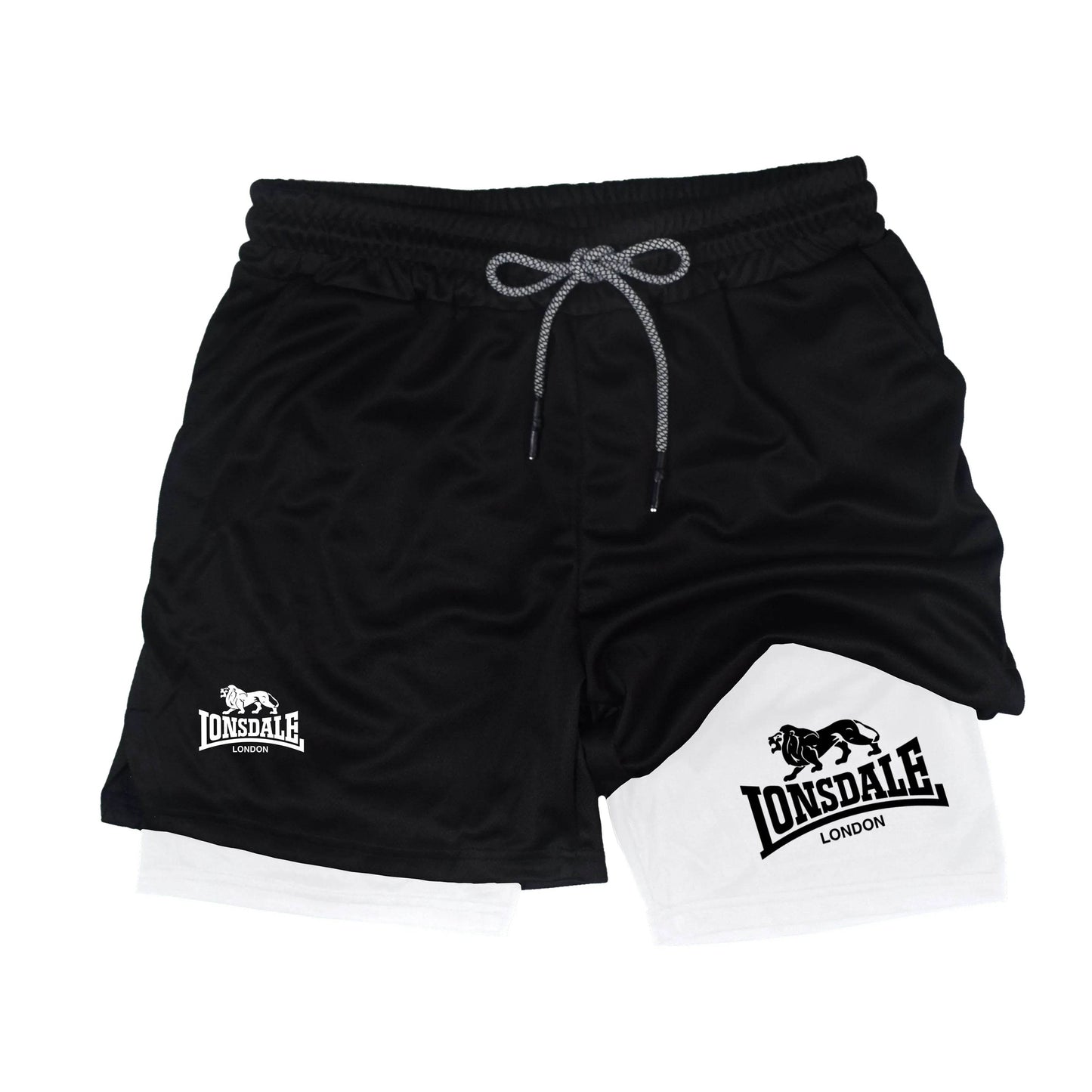 Lonsdale 2 in 1 Running Shorts for Men - Phone Pocket & Towel Loop - Buy Center UK