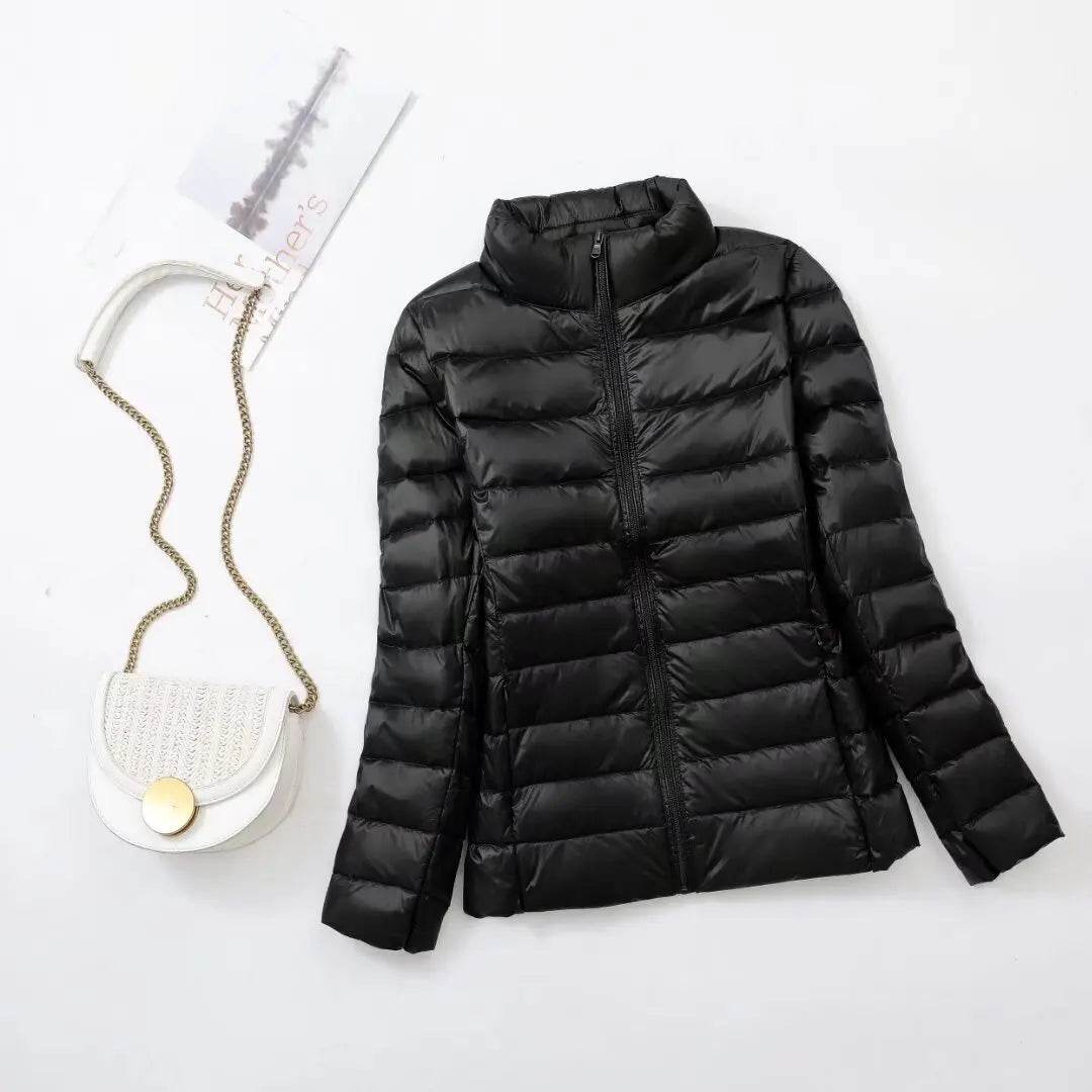 Women's Lightweight Down Jacket - Chic Slim Fit, Warm Oversized Style - Buy Center UK