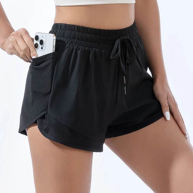 Women's Fitness Yoga Shorts - Quick Dry, Elastic Comfort for Sports - Buy Center UK