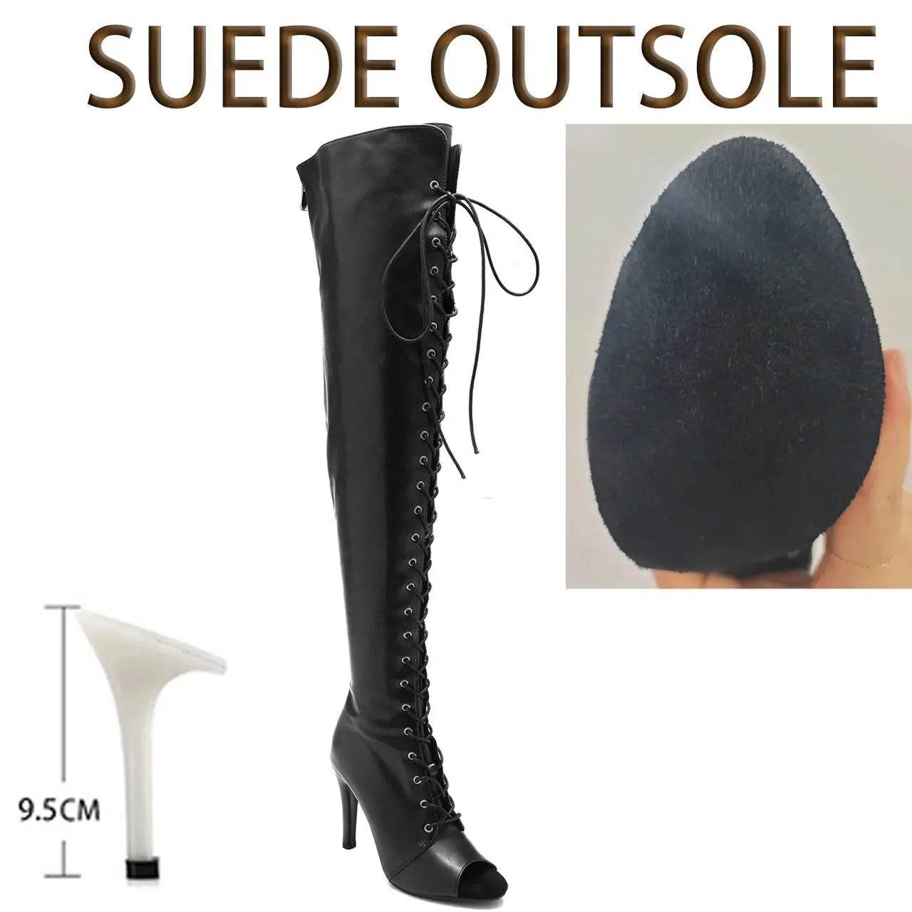 Buy Center Black High Women Heels - Soft Peep Toe Stilettos for Dance - Buy Center UK