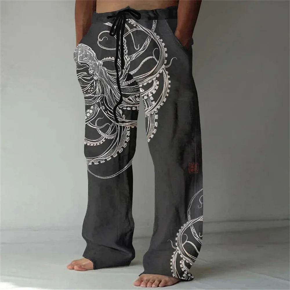 Buy Center Men's Loose Casual Sports Pants - 3D Lizard Pattern - Buy Center UK