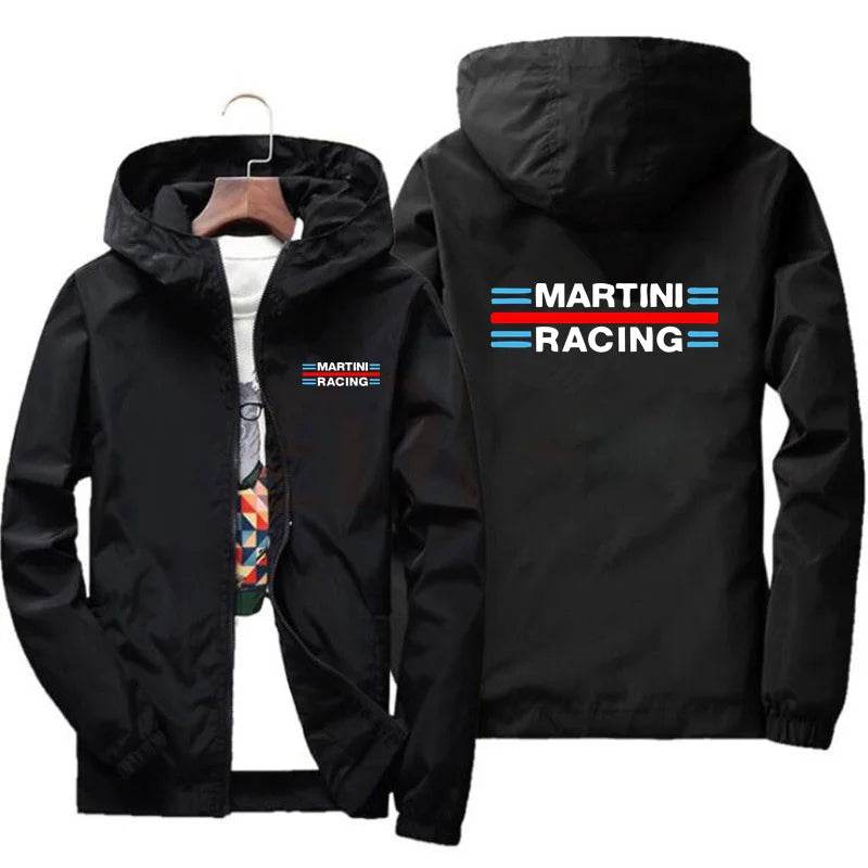 Martini Racing Men's Windbreaker Jacket - Lightweight, Zippered, Hooded - Buy Center UK