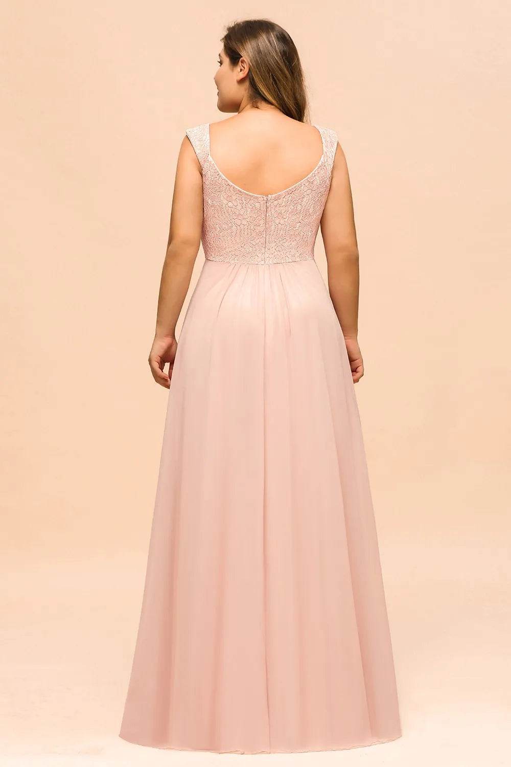 BABYONLINE Navy Blue Lace Plus-Size Bridesmaid Dress - Elegant A-Line - Buy Center UK