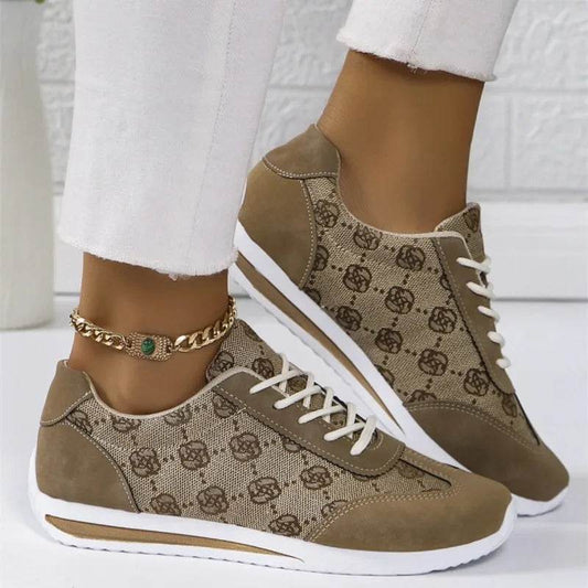 Buy Center Retro Flower Embroidered Sneakers - Lightweight Casual Shoes - Buy Center UK