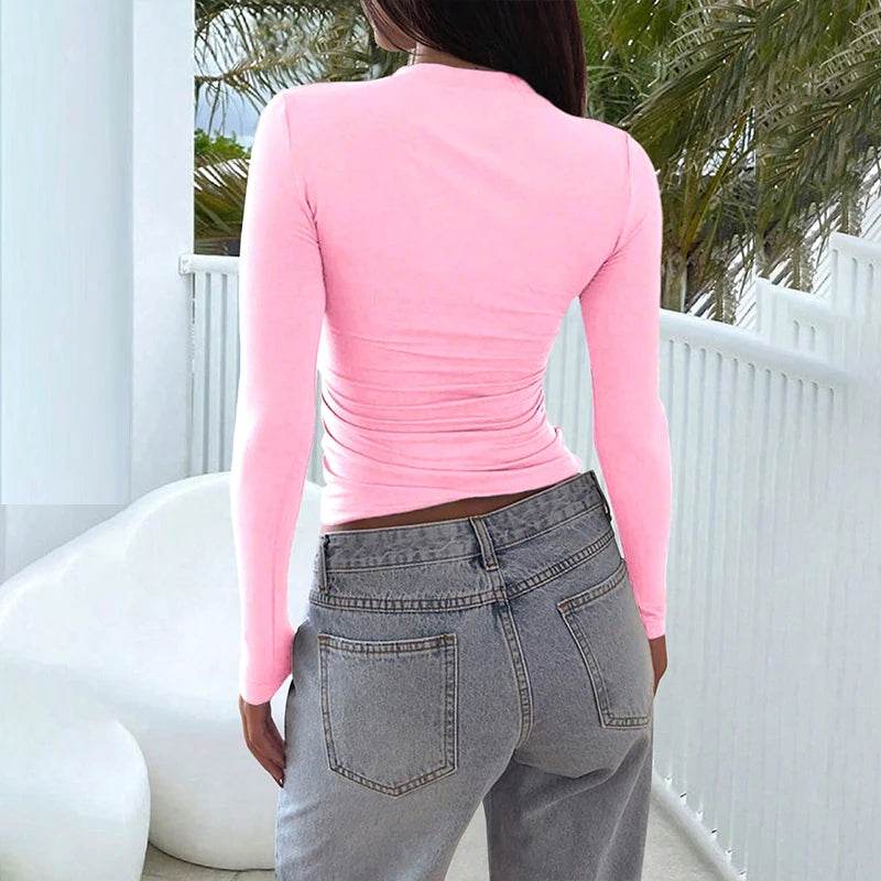 Buy Center Women’s Autumn T-Shirt - Elegant Long Sleeve Slim Fit - Buy Center UK