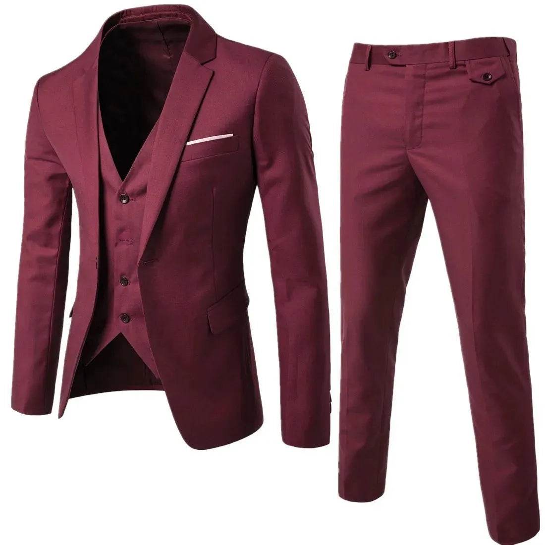 Buy Center Black Casual Suit for Men - Spring Autumn Two-Piece Set - Buy Center UK