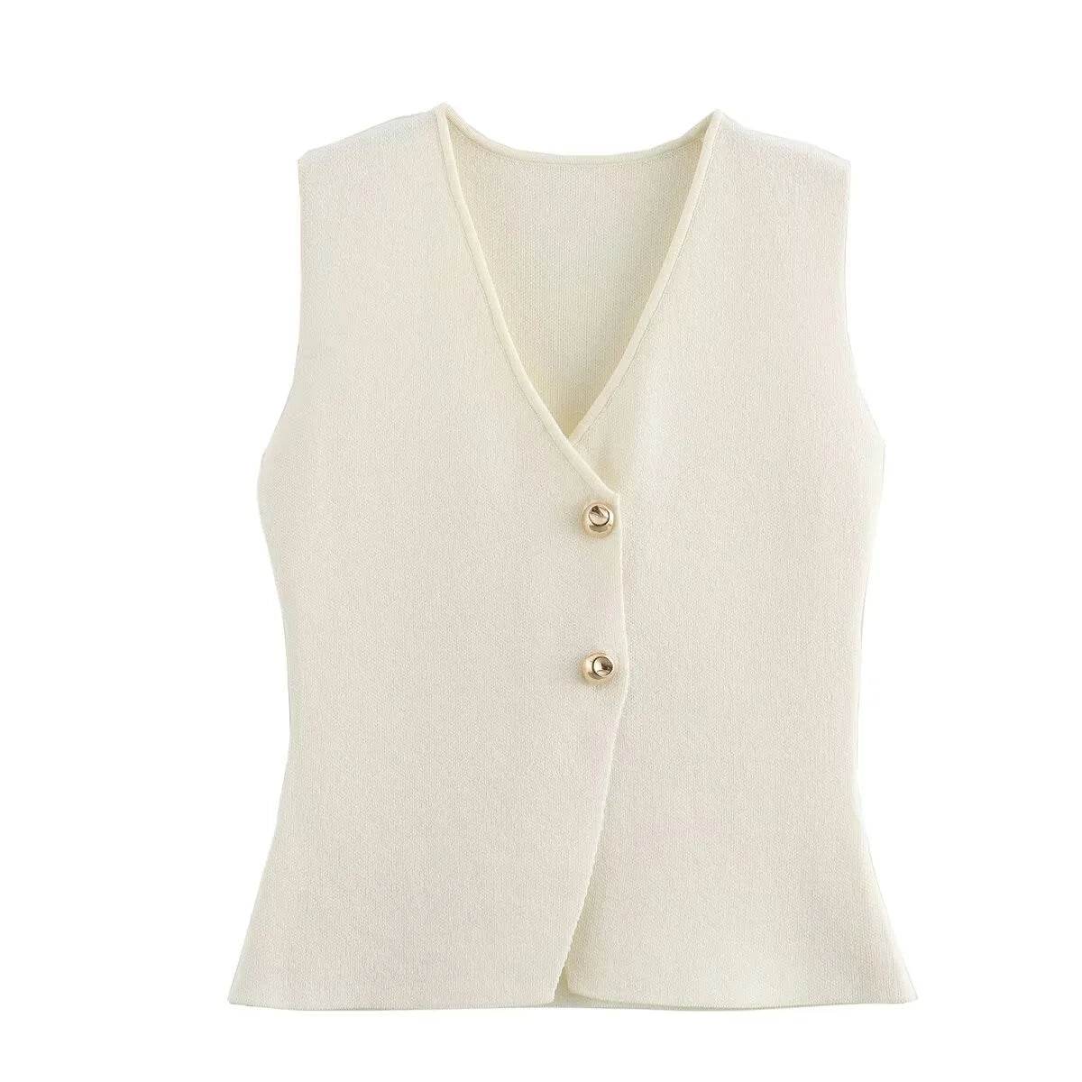 TRAF Women Knitted 2-Piece Set - V-Neck Top & Ankle Skirt - Buy Center UK