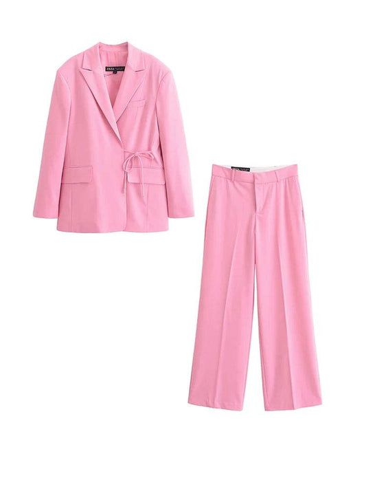 Elegant Women Summer Pant Suit Set - Blazer & Harem Pants - Buy Center UK