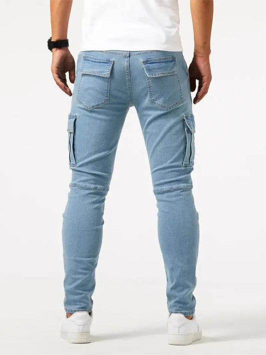 Buy Center Casual Denim Work Pants for Men - Multi Bag, Comfortable Fit - Buy Center UK