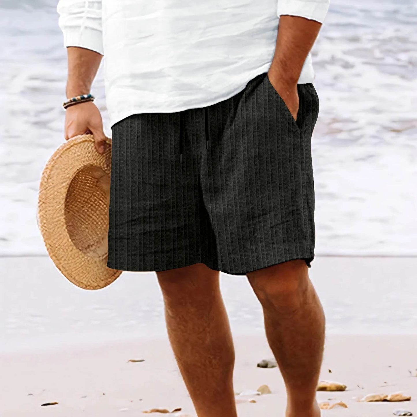 Buy Center Men's Hawaiian Beach Shorts - Lightweight, Multi-Pocket Style - Buy Center UK