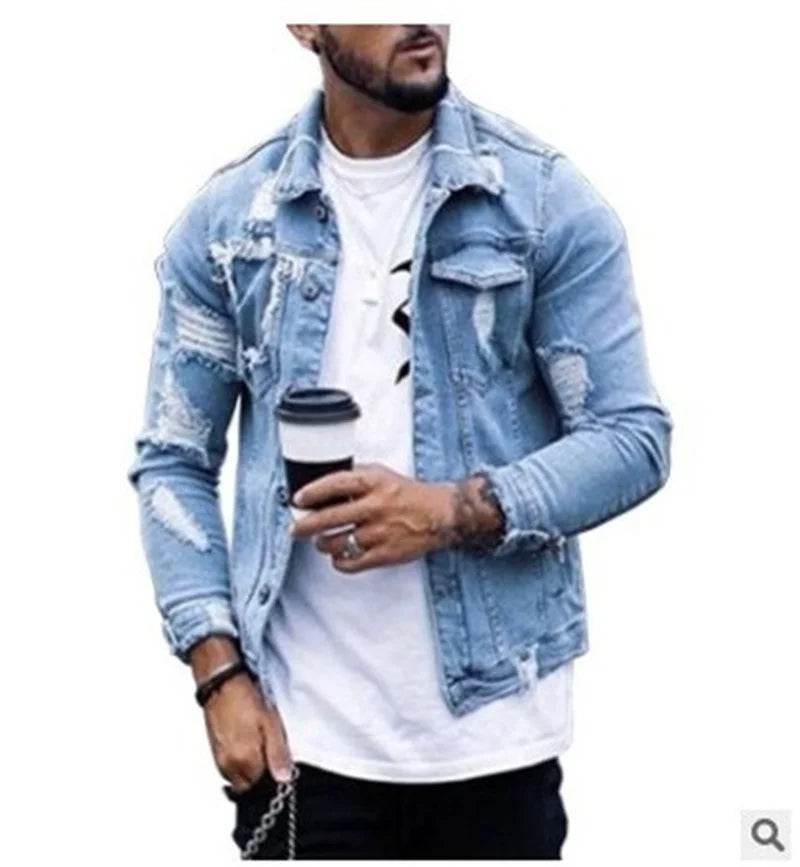 Buy Center Men's Denim Jacket - Irregular Design & Casual Style - Buy Center UK