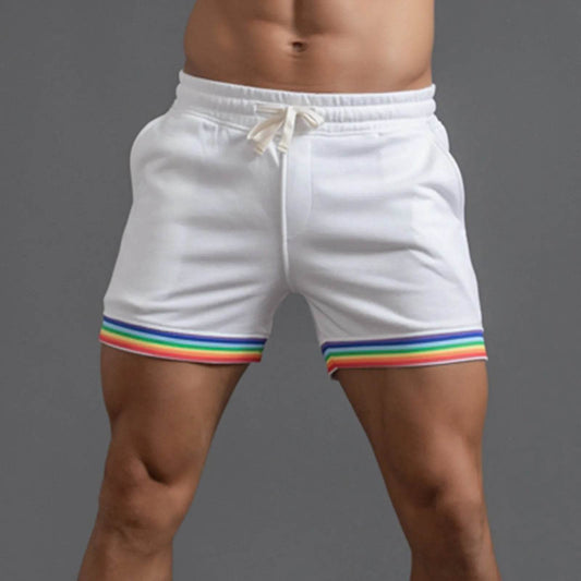 Buy Center Men's Summer Polyester Shorts - Rainbow Colors & Pockets - Buy Center UK