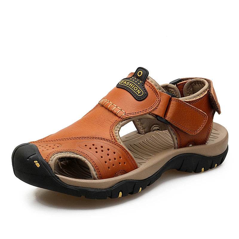 Buy Center Genuine Leather Men’s Sandals - Leisure Beach Slippers - Buy Center UK