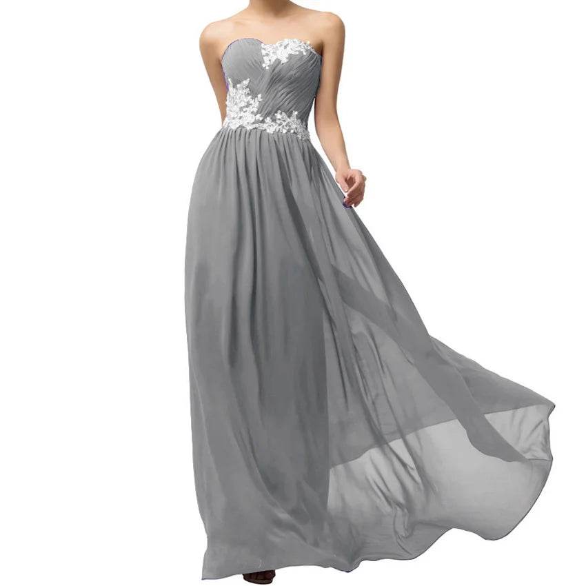 Elegant A-Line Chiffon Bridesmaid Dress - Beading & Appliques - Buy Center UK