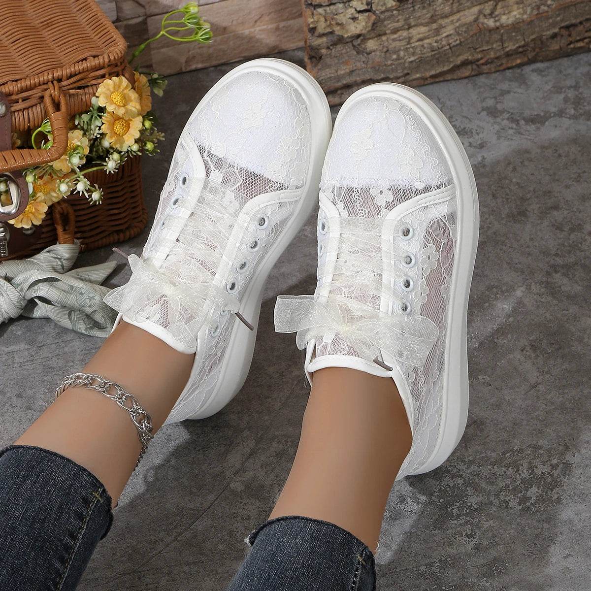 Buy Center Women Sneakers 2024 - Breathable Lace Canvas Shoes - Buy Center UK
