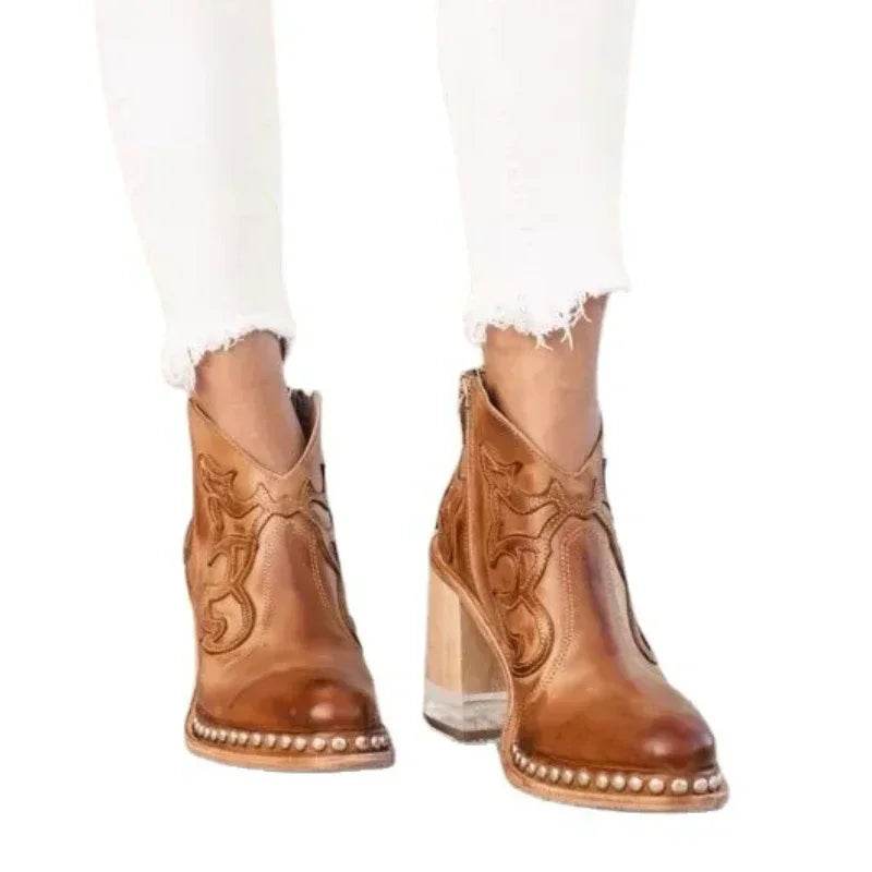 Buy Center Female Ankle Boots - Stylish British Embroidered Design - Buy Center UK
