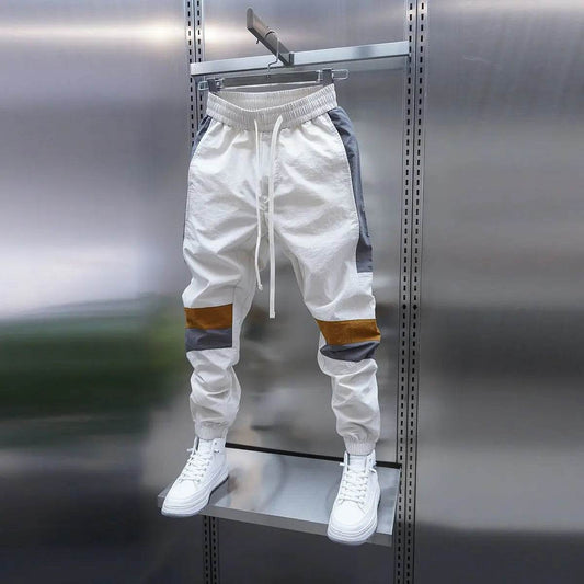 Buy Center Men's Patchwork Jogger Pants - Slim Fit, Elastic Waist - Buy Center UK