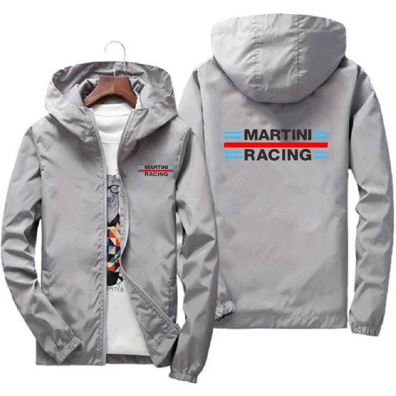 Martini Racing Men's Windbreaker Jacket - Lightweight, Zippered, Hooded - Buy Center UK