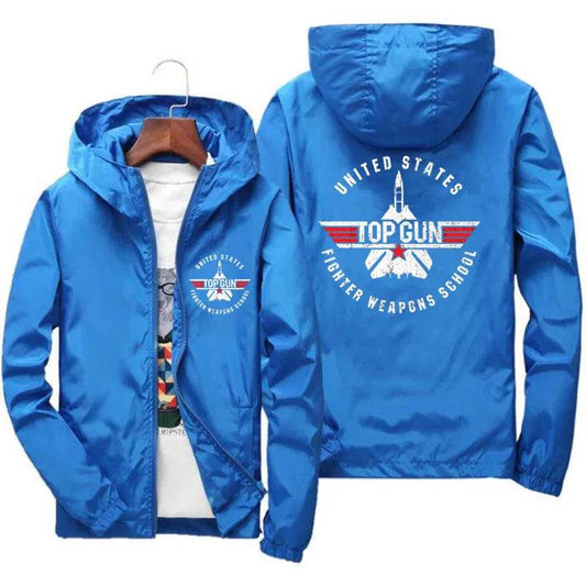 Buy Center Top Gun Fighter Pilot Windbreaker Jacket - Slim Fit Hoodie - Buy Center UK