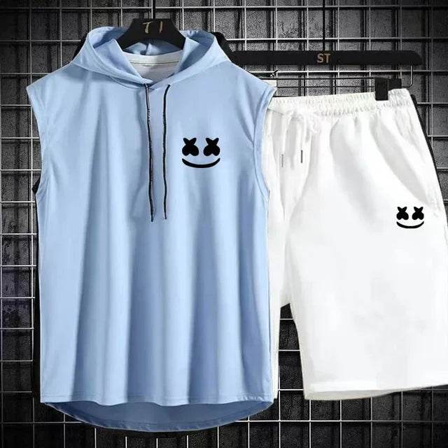Brand Summer Men's Two Piece Set - Casual T-Shirt & Shorts Suit - Buy Center UK