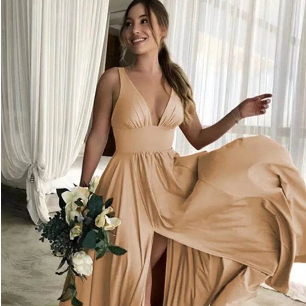 Buy Center A-Line Wedding Dress - Floor-Length Silk Satin Gown - Buy Center UK