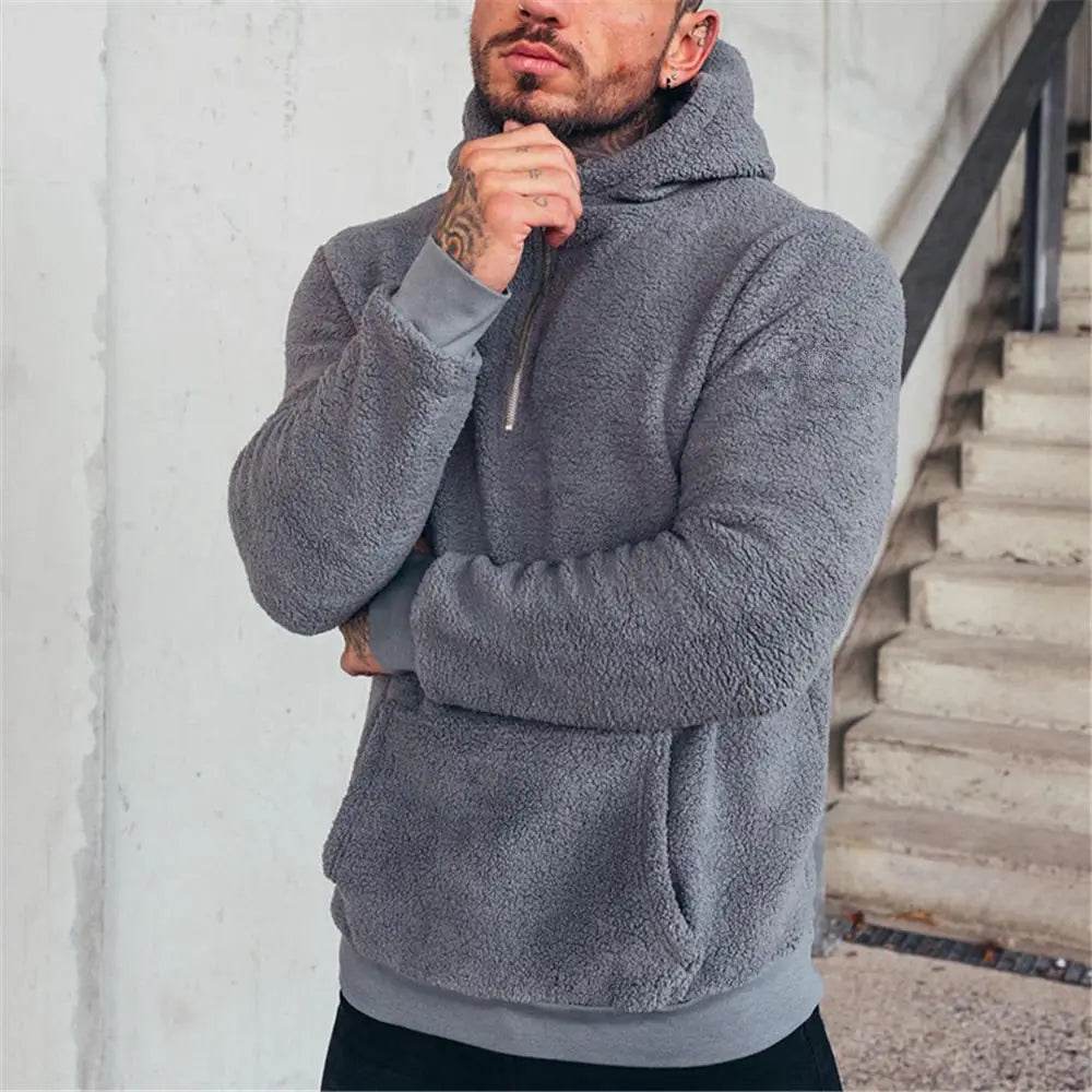 Buy Center Men's Hooded Turtleneck Fleece Sweater - Plus Size 3XL - Buy Center UK