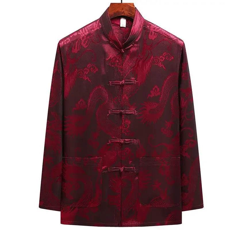 Buy Center Casual Ice Silk Tang Suit - Plus Size, Loose Fit for Men - Buy Center UK