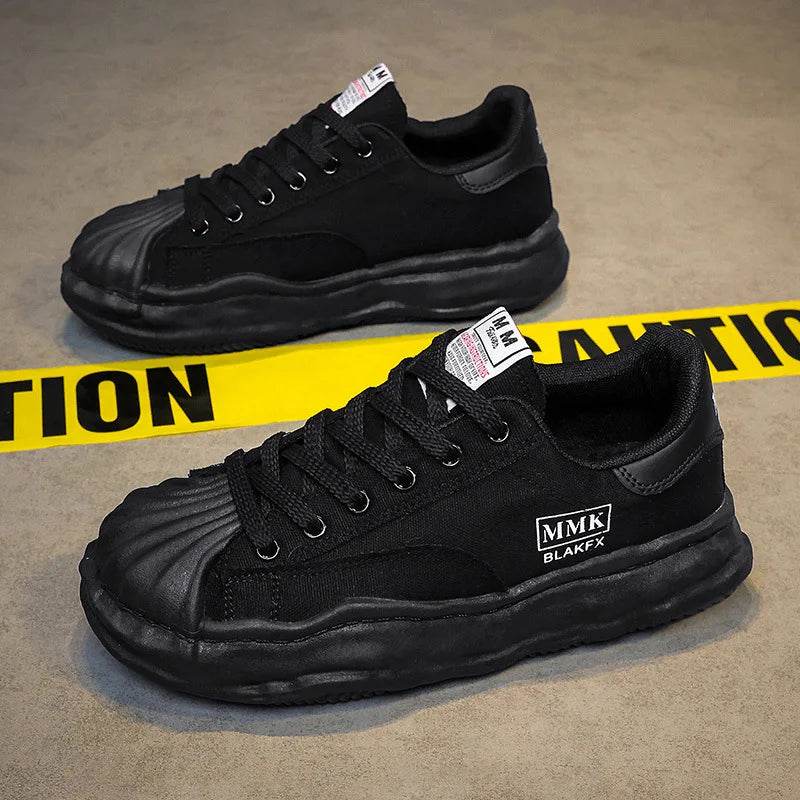 Buy Center Thick Soled Canvas Sneakers - Stylish Low Cut for Spring/Summer - Buy Center UK