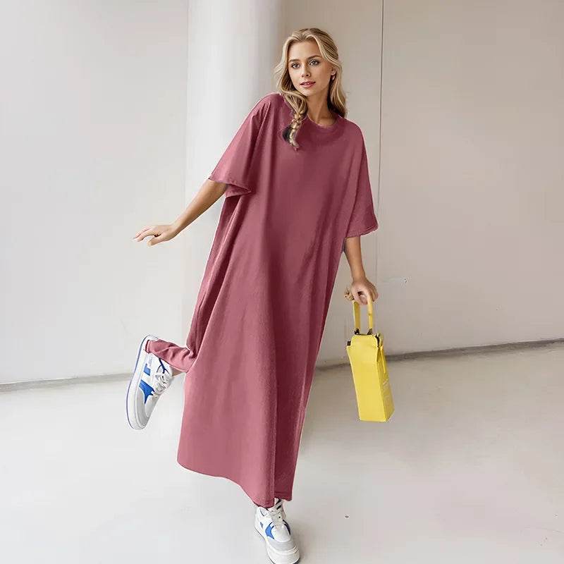 Buy Center Women's Summer Dress - Stylish Short Sleeve T-Shirt Dress - Buy Center UK