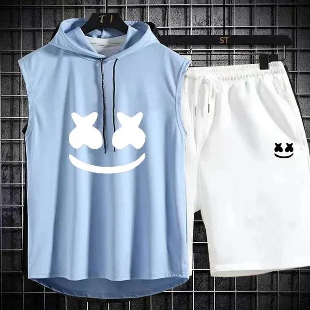 Brand Summer Men's Two Piece Set - Casual T-Shirt & Shorts Suit - Buy Center UK