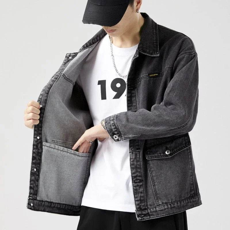 Buy Center Men's Denim Jacket - Vintage Loose Fit Gray Style - Buy Center UK