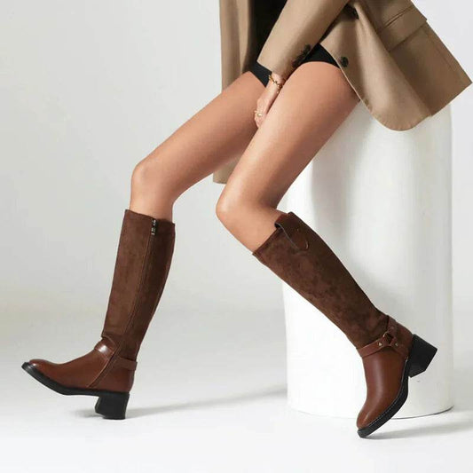 Buy Center Custom Women Knee High Snow Boots - Square Heels, Warm Fur - Buy Center UK