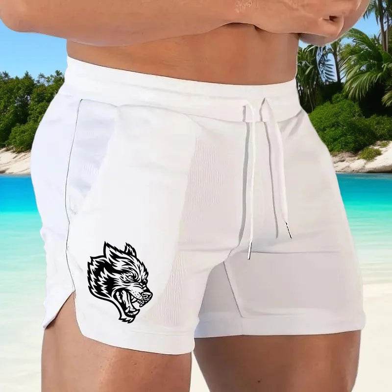 Buy Center 2025 Wolf Logo Quick Dry Athletic Shorts for Men - Buy Center UK
