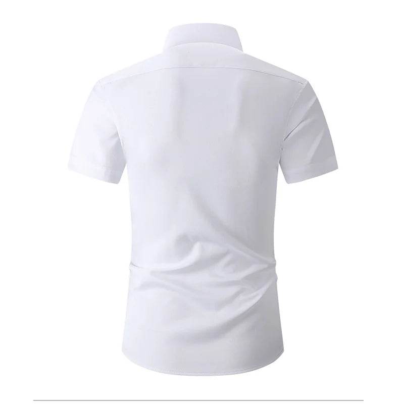 Buy Center Men's Casual Short Sleeve Shirts - Solid White & Black - Buy Center UK