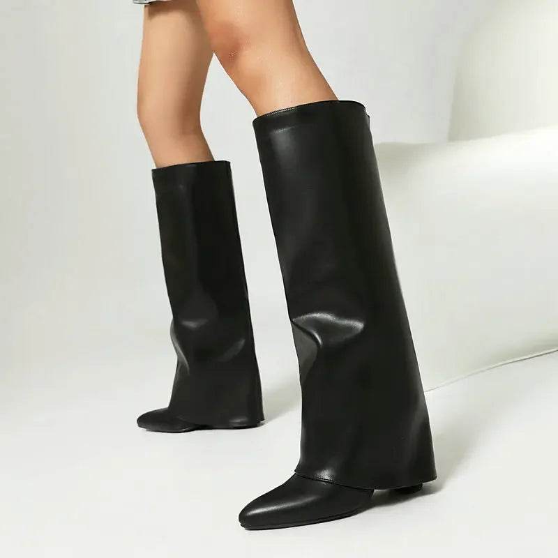 2025 Luxury Knee High Women's Boots - PU Leather, Thick Sole, Stylish - Buy Center UK