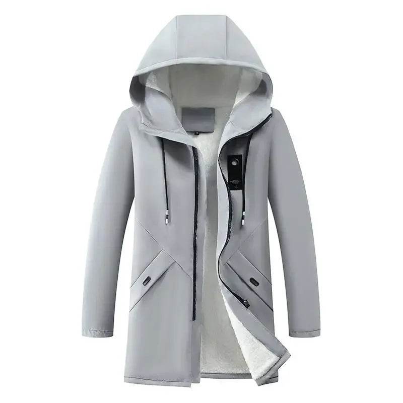 Buy Center Men's Hooded Wool Cotton Coat - Fleece Lined Jacket - Buy Center UK