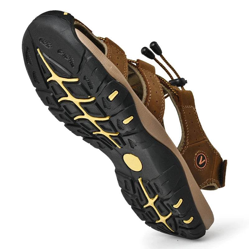 Buy Center Genuine Leather Men’s Sandals - Leisure Beach Slippers - Buy Center UK